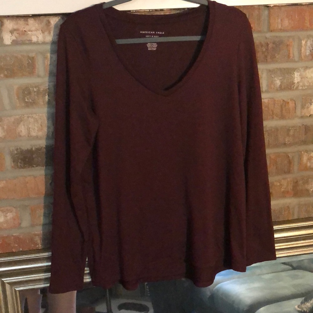 Maroon “Soft & Sexy” American Eagle Long Sleeve Top